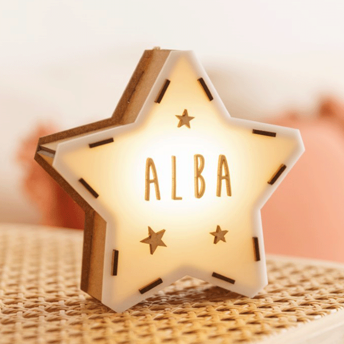 STERRENLAMP NAAM + PERSONALISEERBAAR - Klei - 534281