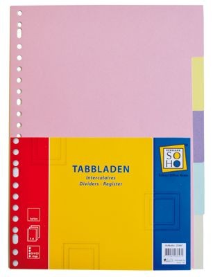 SOHO TABBLADEN 23RINGS 5 DELIG KARTON - Tabbladen 5 delig karton - 053600