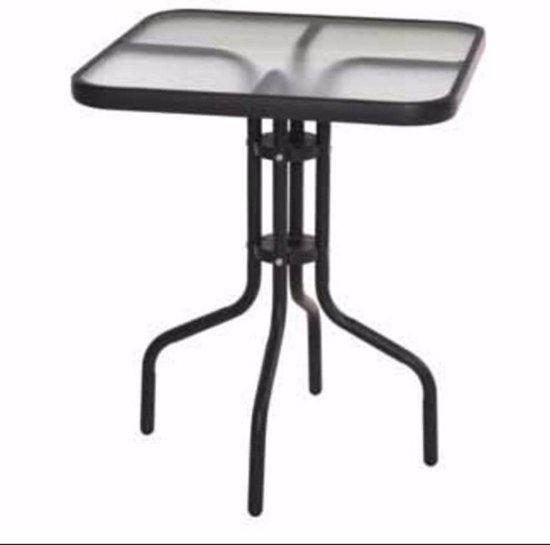 TAFEL VIERKANT 60X60X70CM MET GLAS - Tafel grlas - 522274