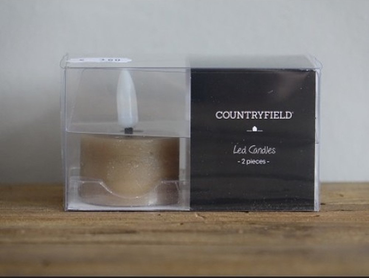 LED WAXINELICHT SET VAN 2 TAUPE - Wax tupae - 532812
